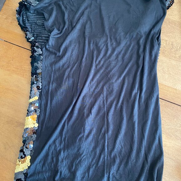 BCBG Sequined Tunic Mini Dress | Gold, Black & Silver | Size M (small) - Picture 6 of 7